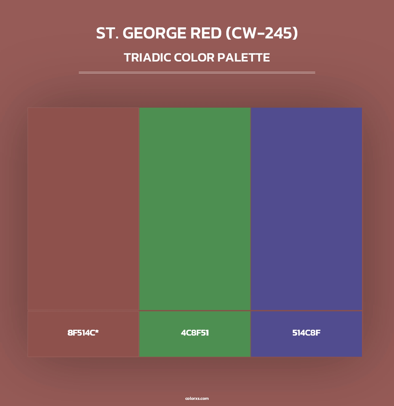 St. George Red (CW-245) - Triadic Color Palette