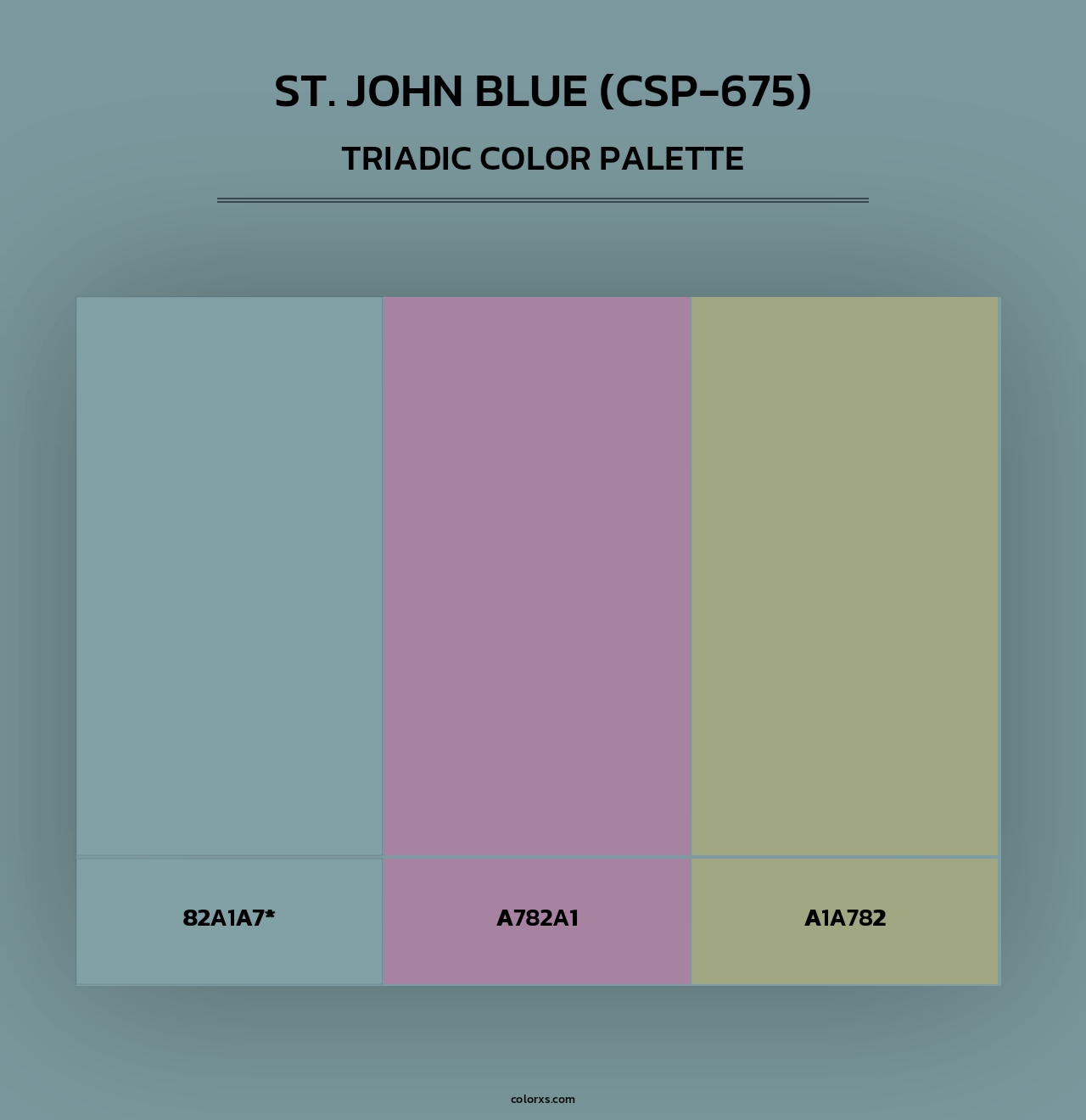 St. John Blue (CSP-675) - Triadic Color Palette