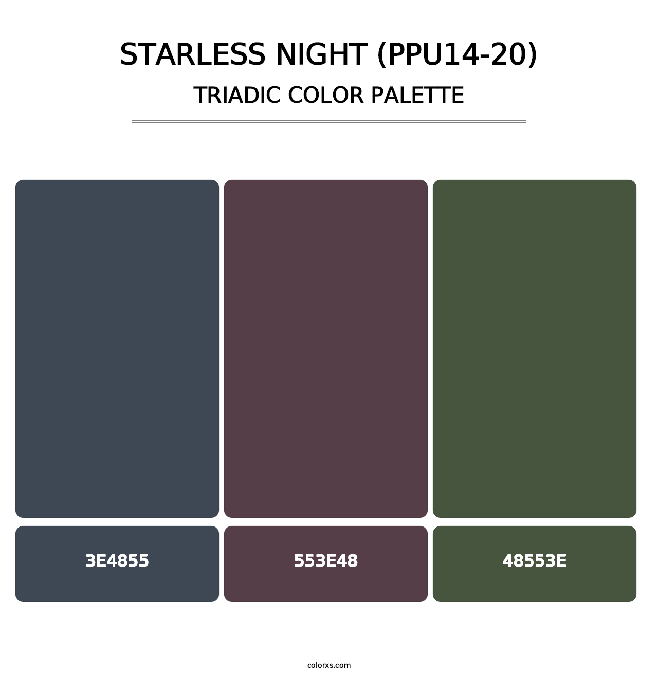Starless Night (PPU14-20) - Triadic Color Palette