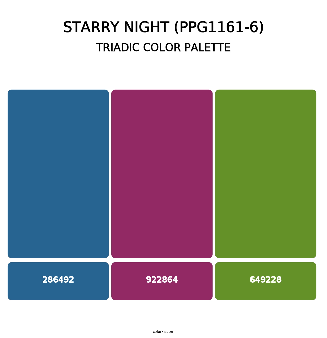 Starry Night (PPG1161-6) - Triadic Color Palette