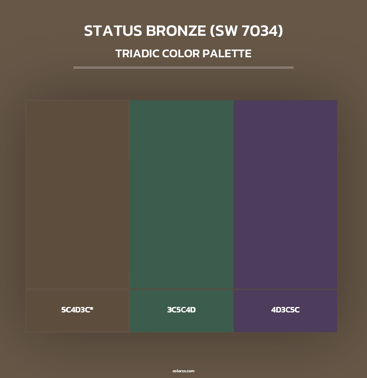 Status Bronze (SW 7034) - Triadic Color Palette