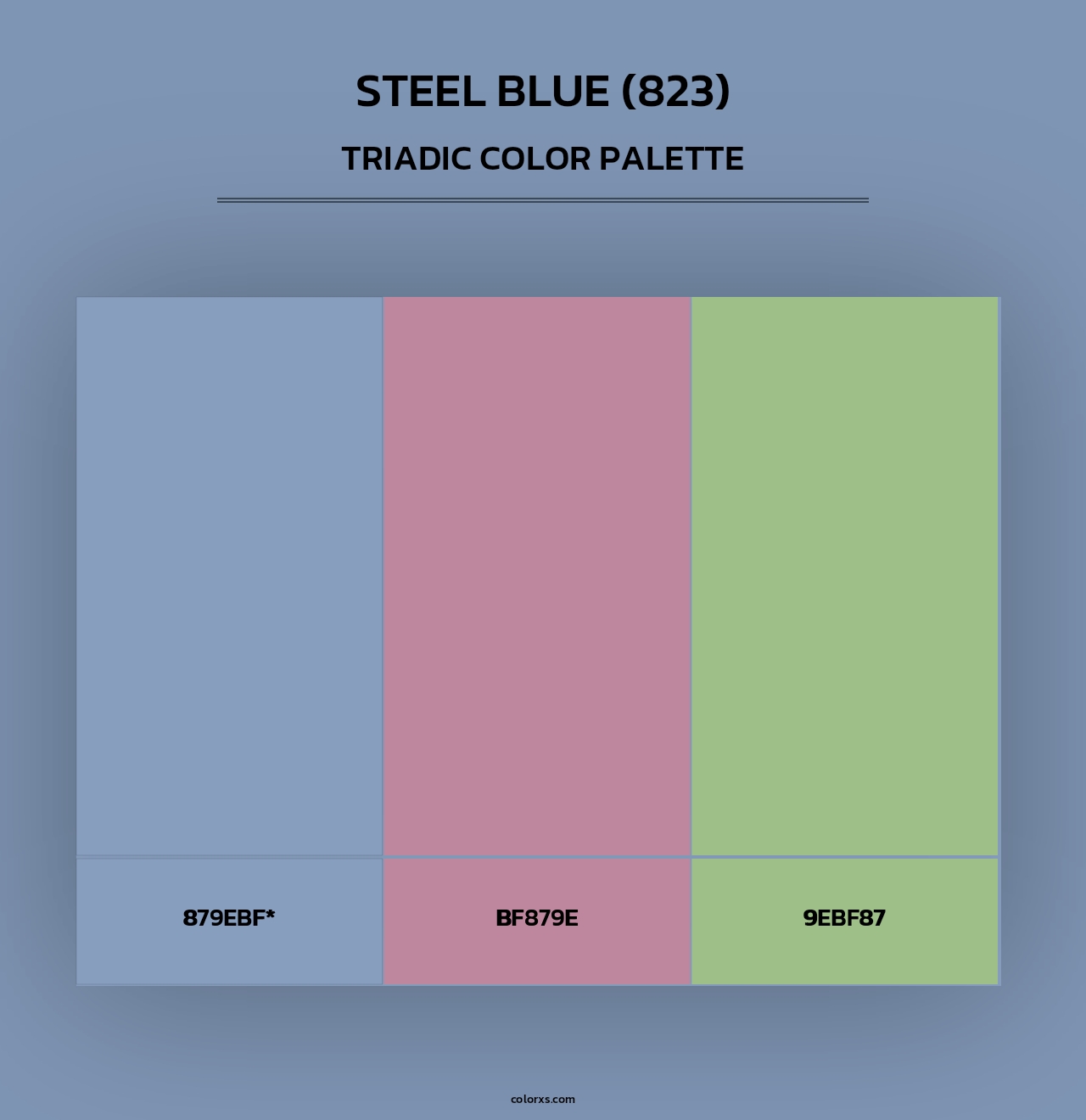 Steel Blue (823) - Triadic Color Palette