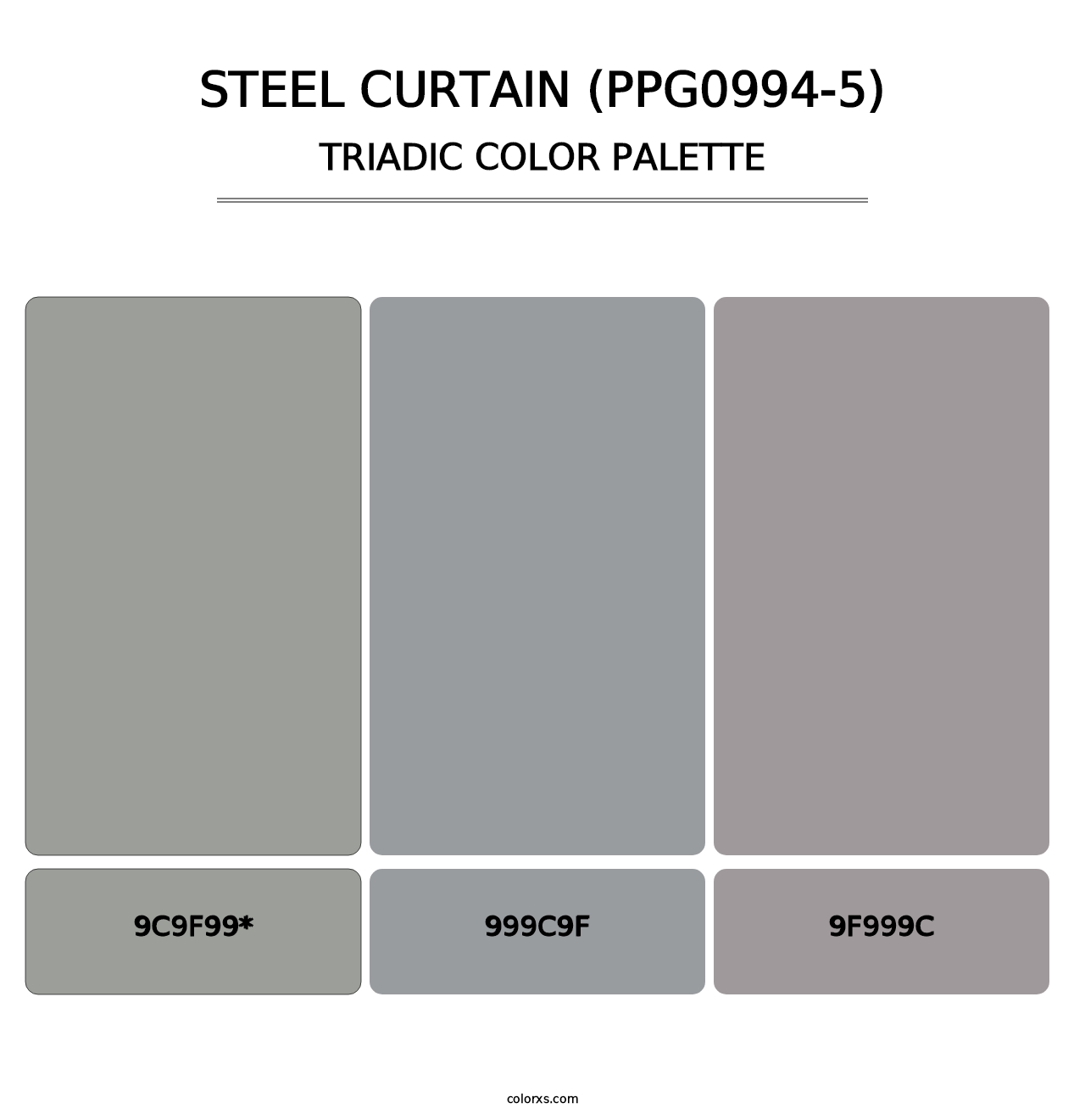 Steel Curtain (PPG0994-5) - Triadic Color Palette