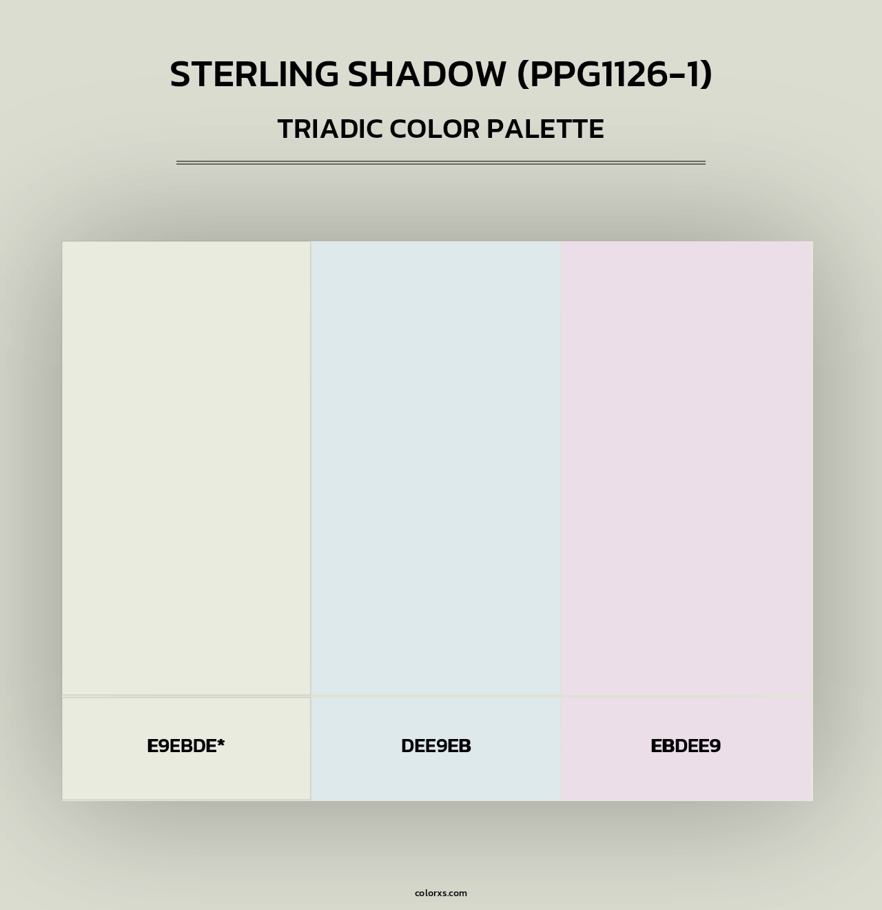 Sterling Shadow (PPG1126-1) - Triadic Color Palette