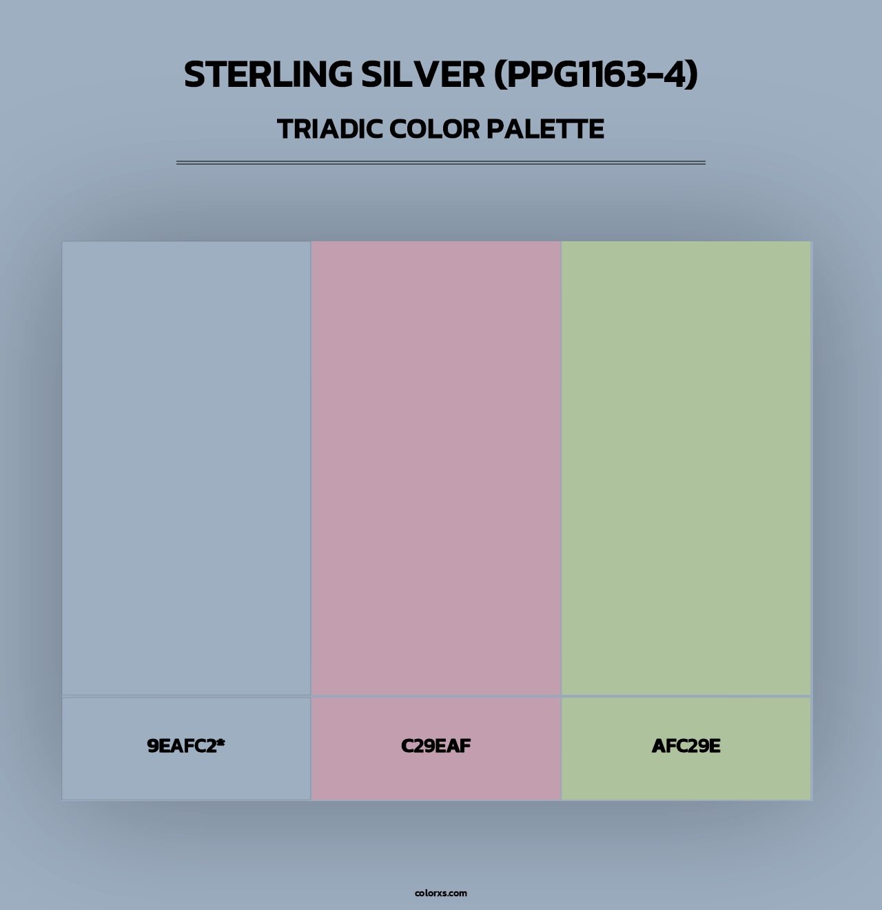 Sterling Silver (PPG1163-4) - Triadic Color Palette