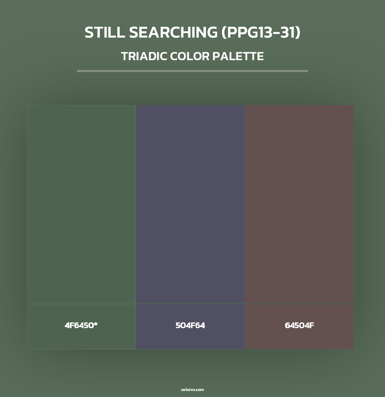 Still Searching (PPG13-31) - Triadic Color Palette