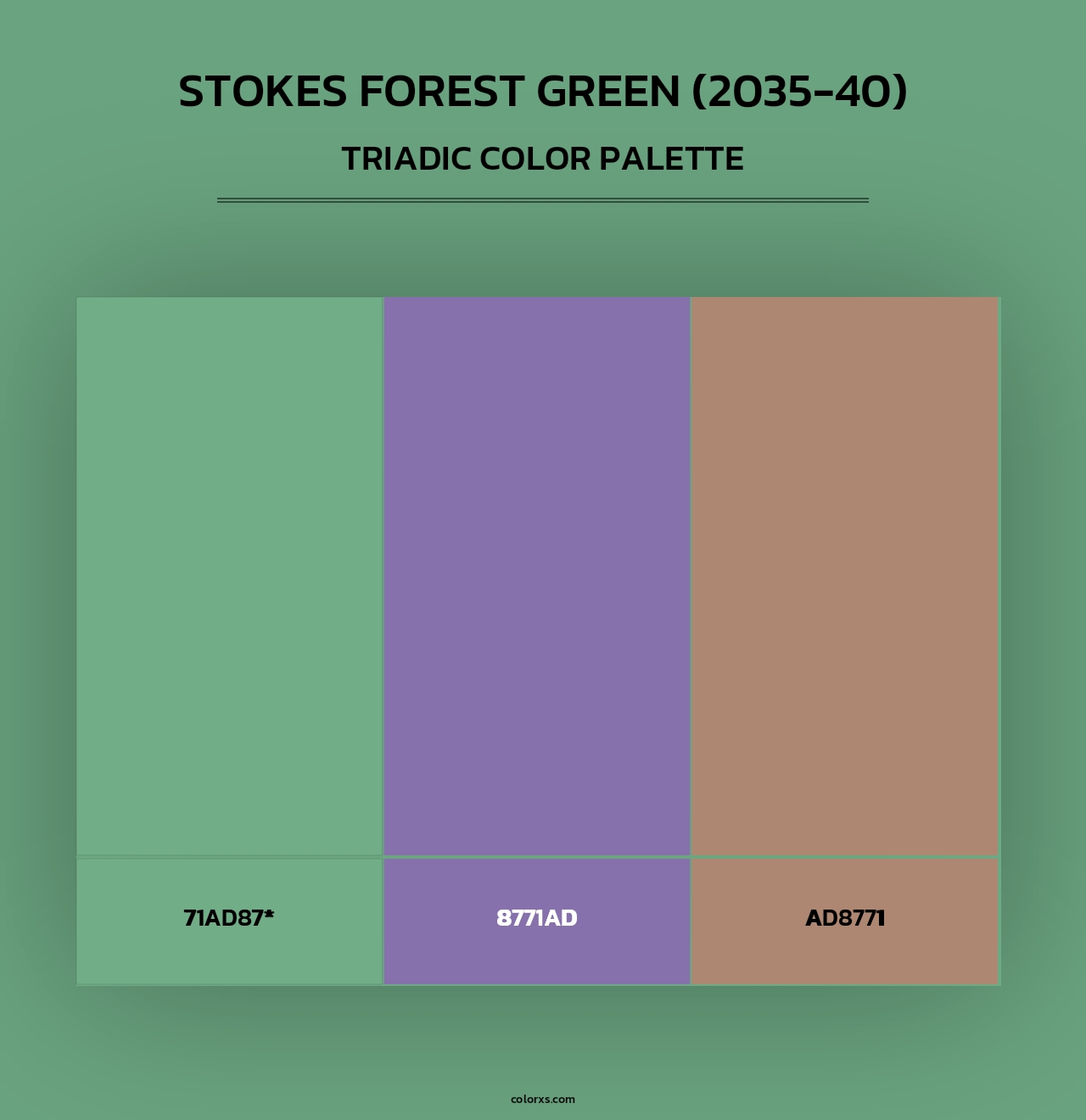 Stokes Forest Green (2035-40) - Triadic Color Palette