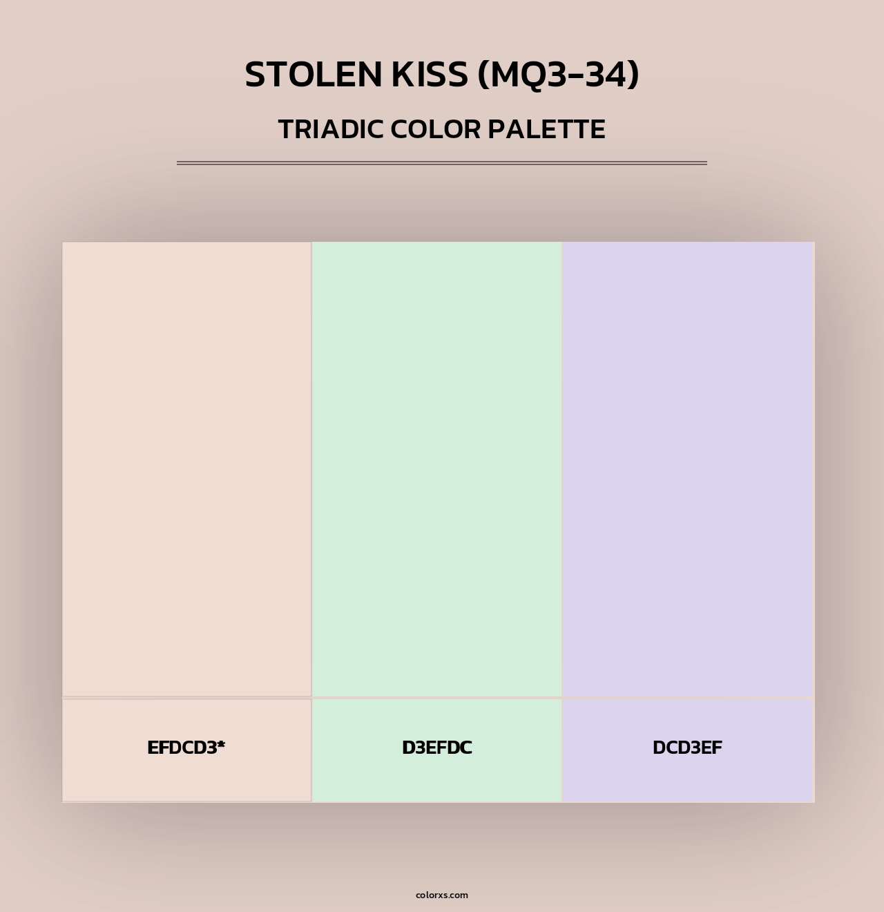 Stolen Kiss (MQ3-34) - Triadic Color Palette