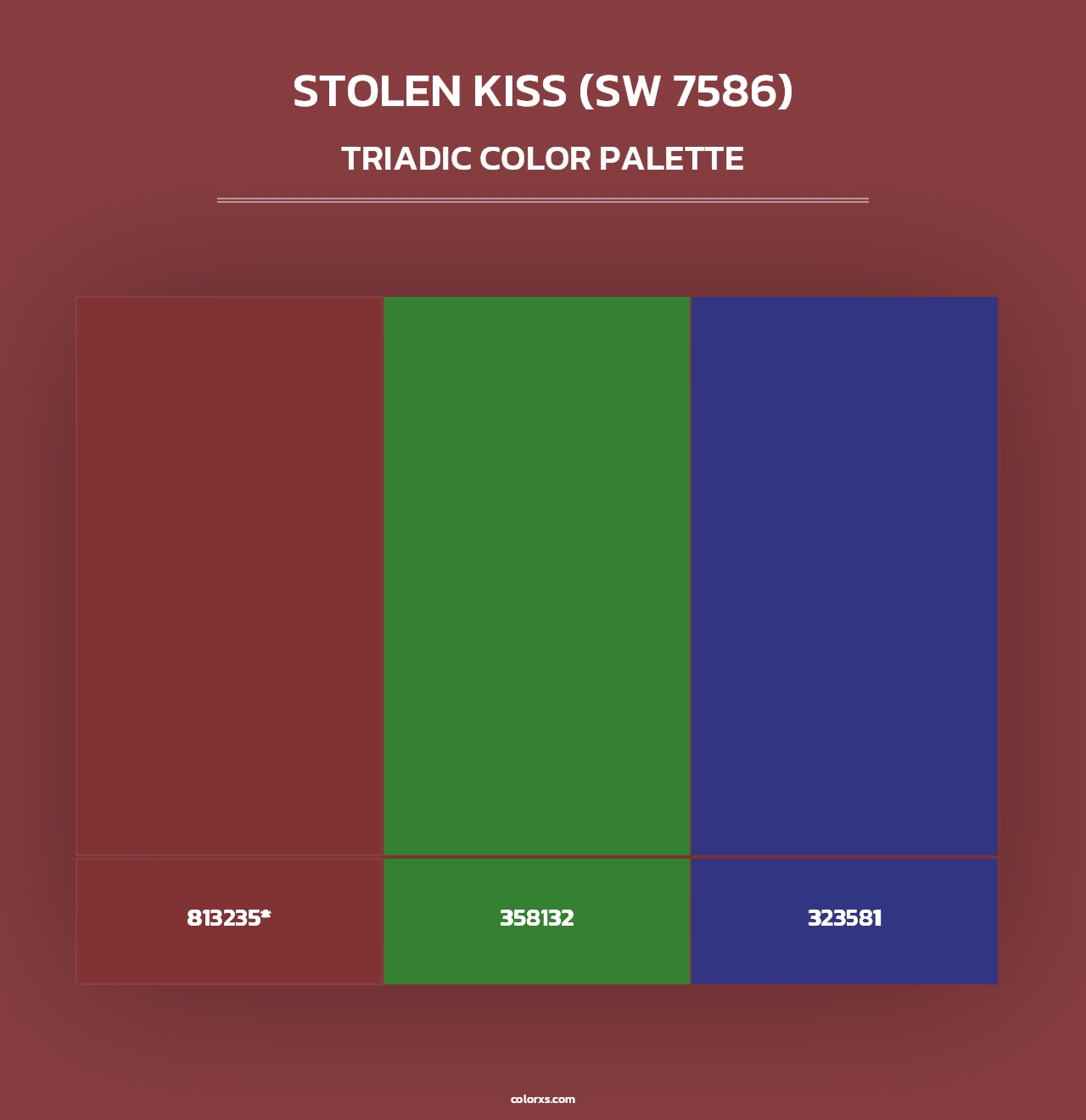Stolen Kiss (SW 7586) - Triadic Color Palette