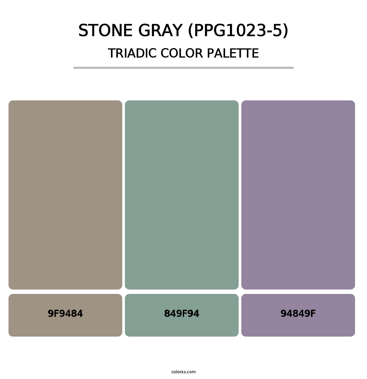 Stone Gray (PPG1023-5) - Triadic Color Palette