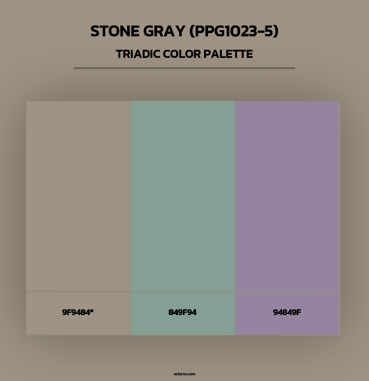 Stone Gray (PPG1023-5) - Triadic Color Palette