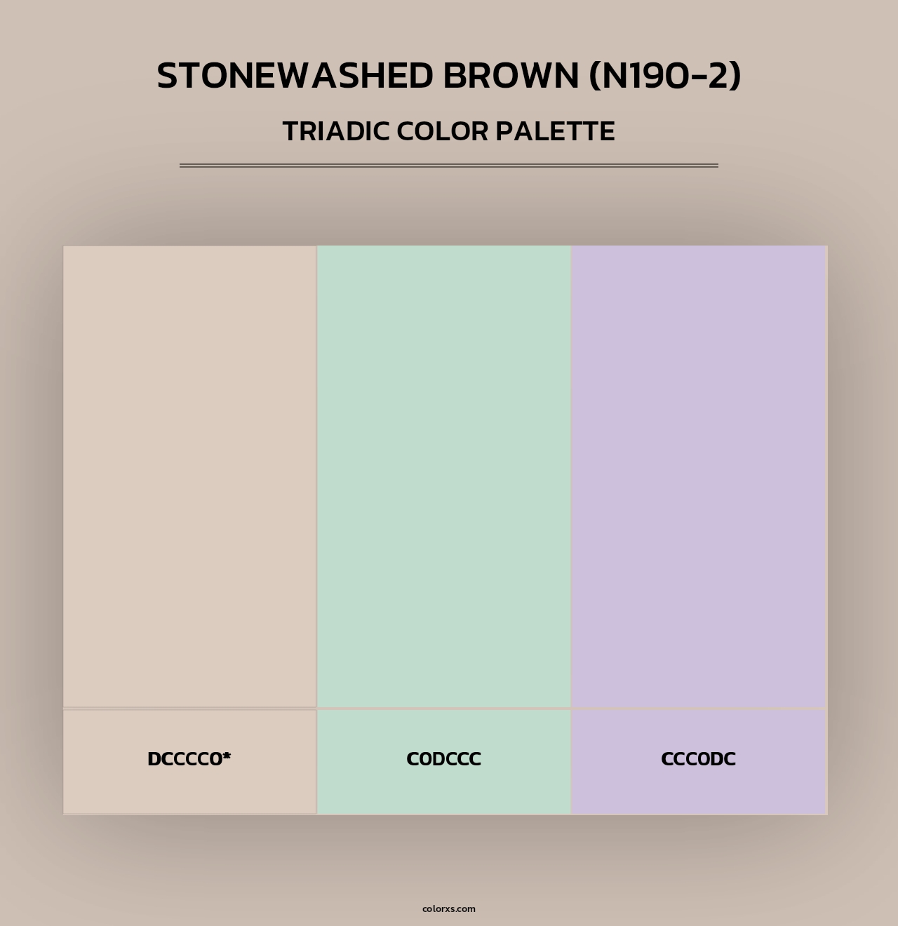 Stonewashed Brown (N190-2) - Triadic Color Palette