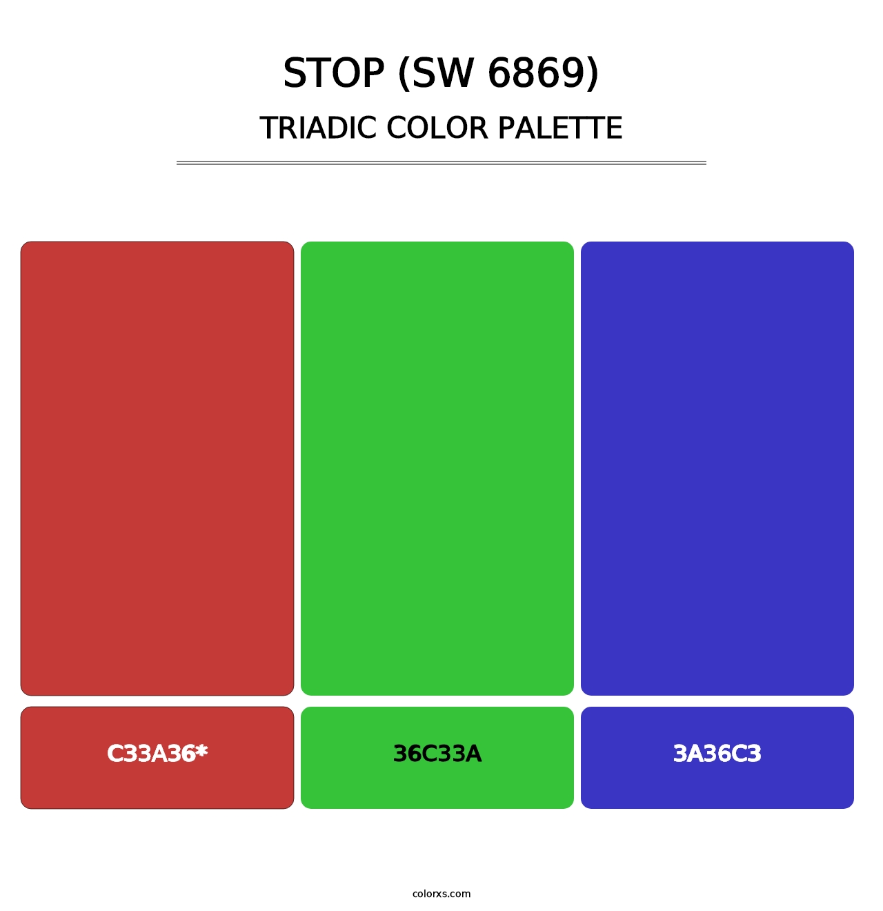 Stop (SW 6869) - Triadic Color Palette