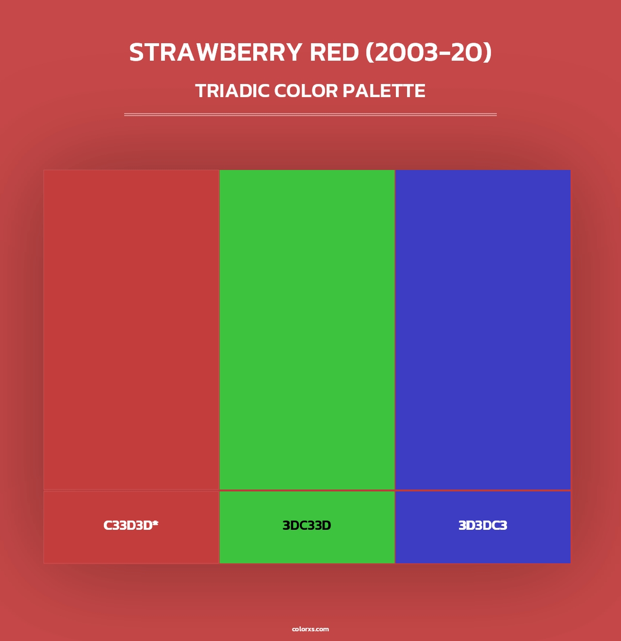 Strawberry Red (2003-20) - Triadic Color Palette