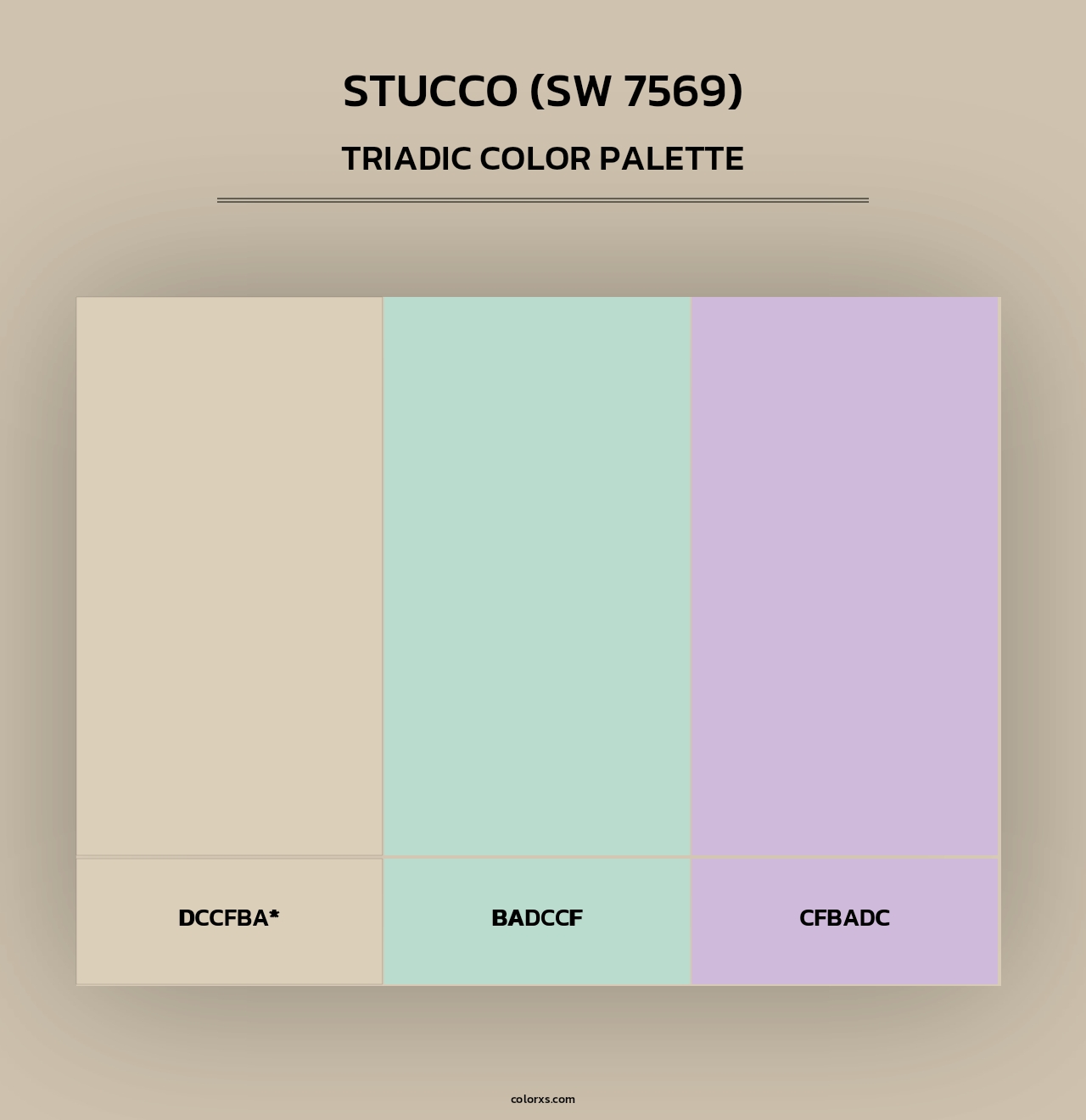 Stucco (SW 7569) - Triadic Color Palette