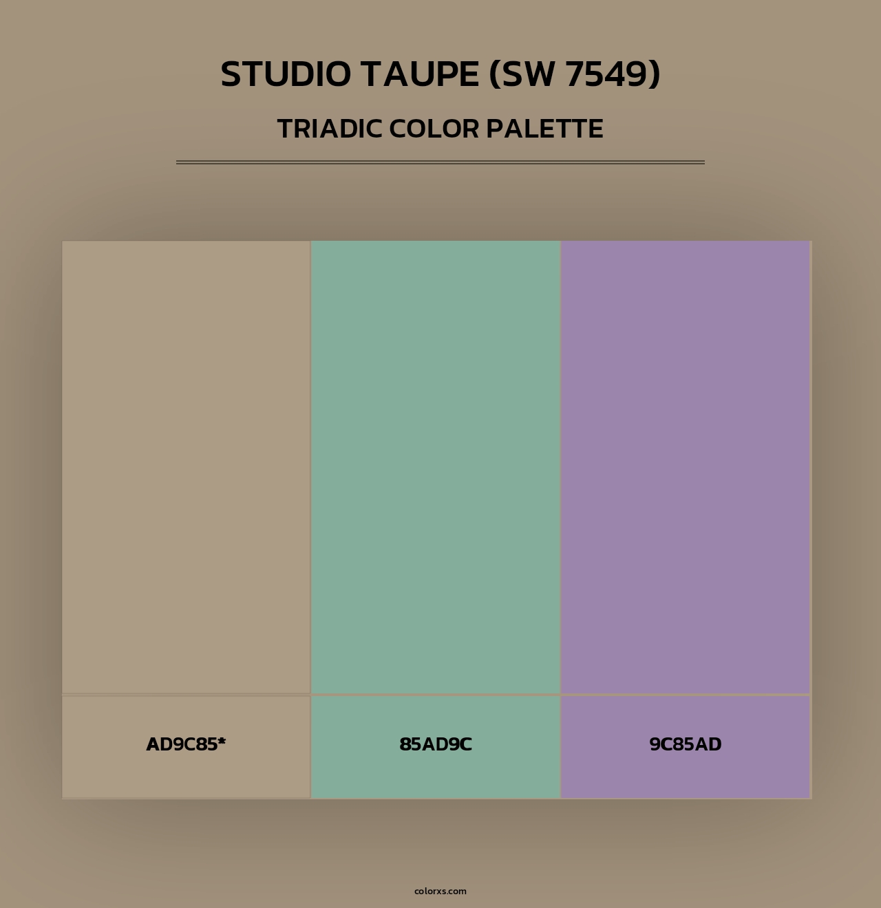 Studio Taupe (SW 7549) - Triadic Color Palette