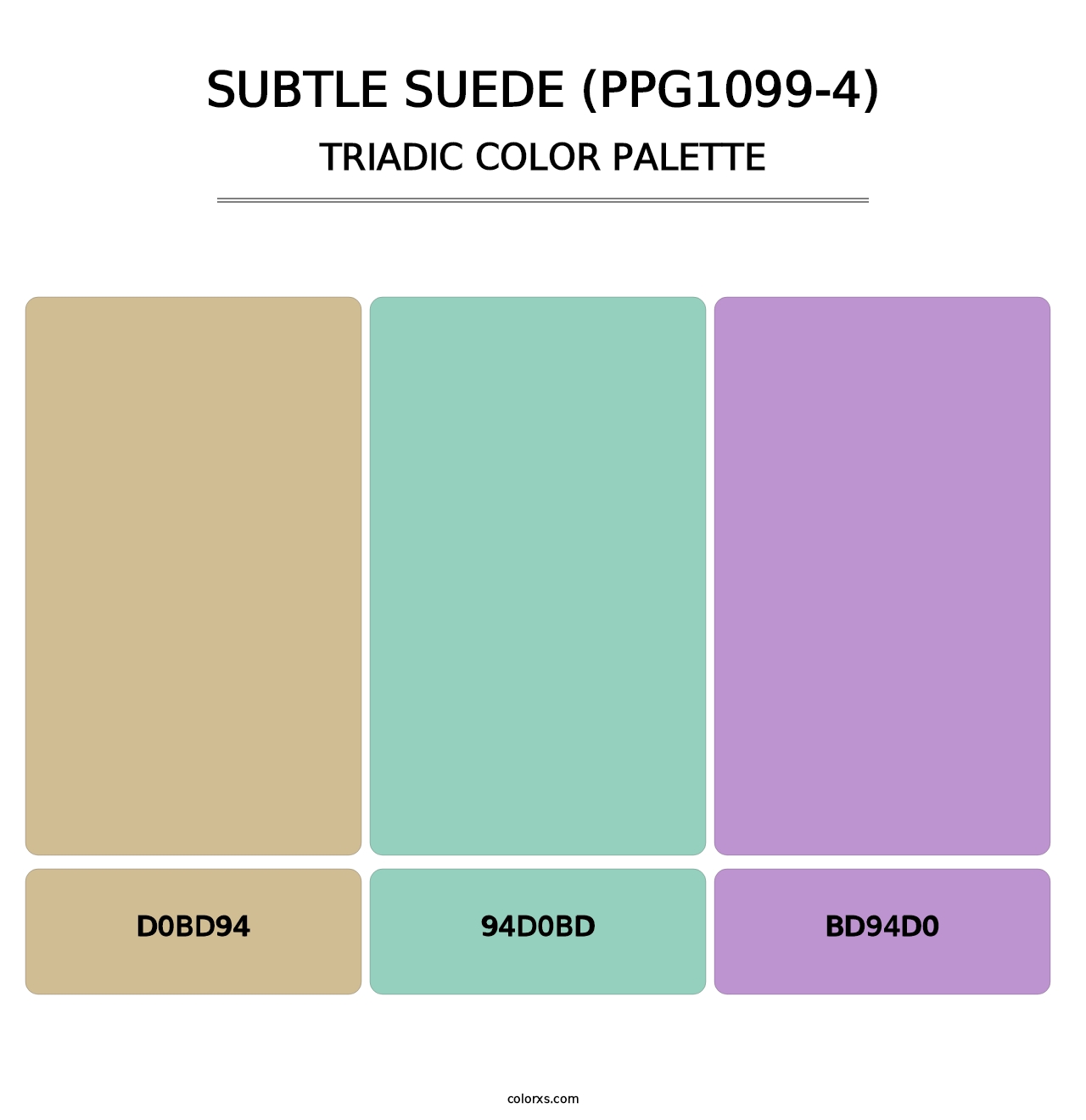 Subtle Suede (PPG1099-4) - Triadic Color Palette