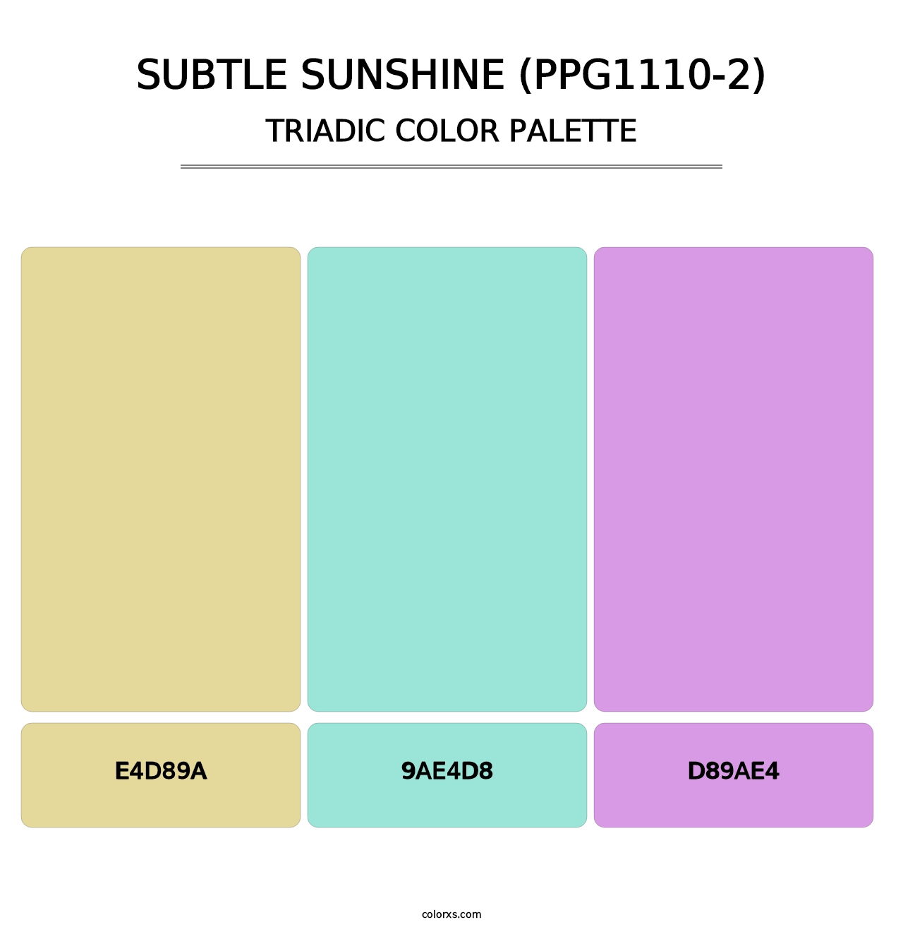 Subtle Sunshine (PPG1110-2) - Triadic Color Palette