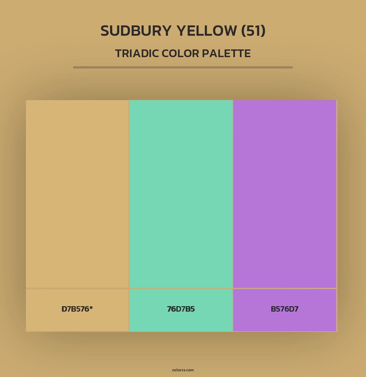 Sudbury Yellow (51) - Triadic Color Palette