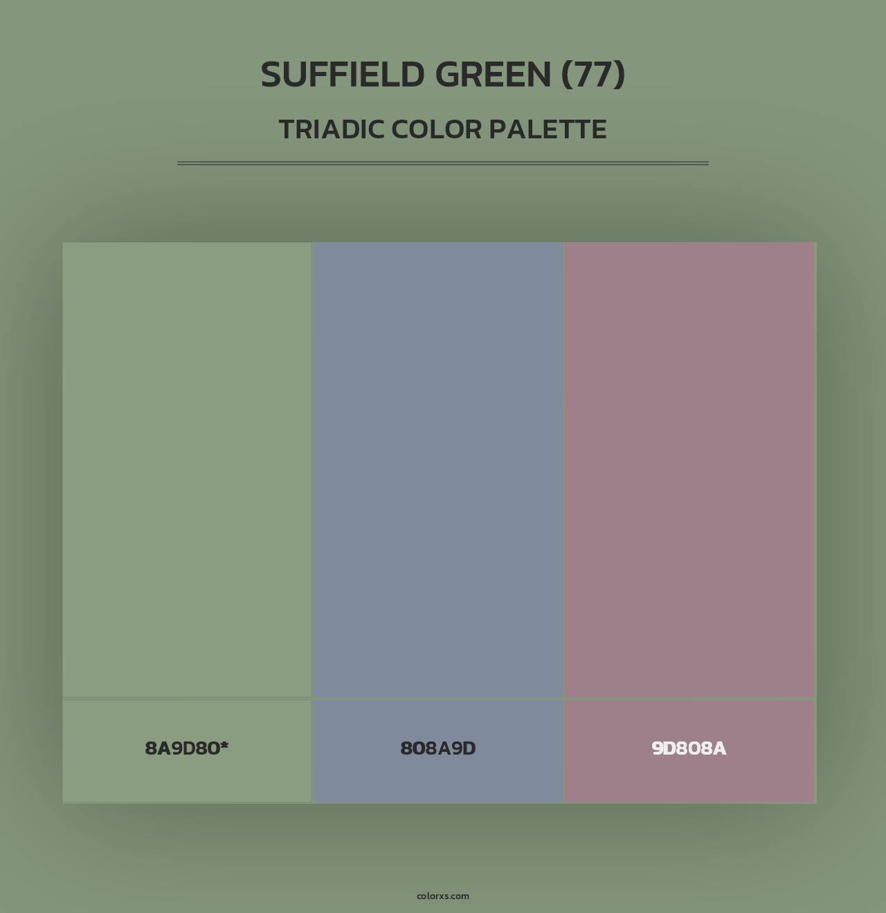 Suffield Green (77) - Triadic Color Palette