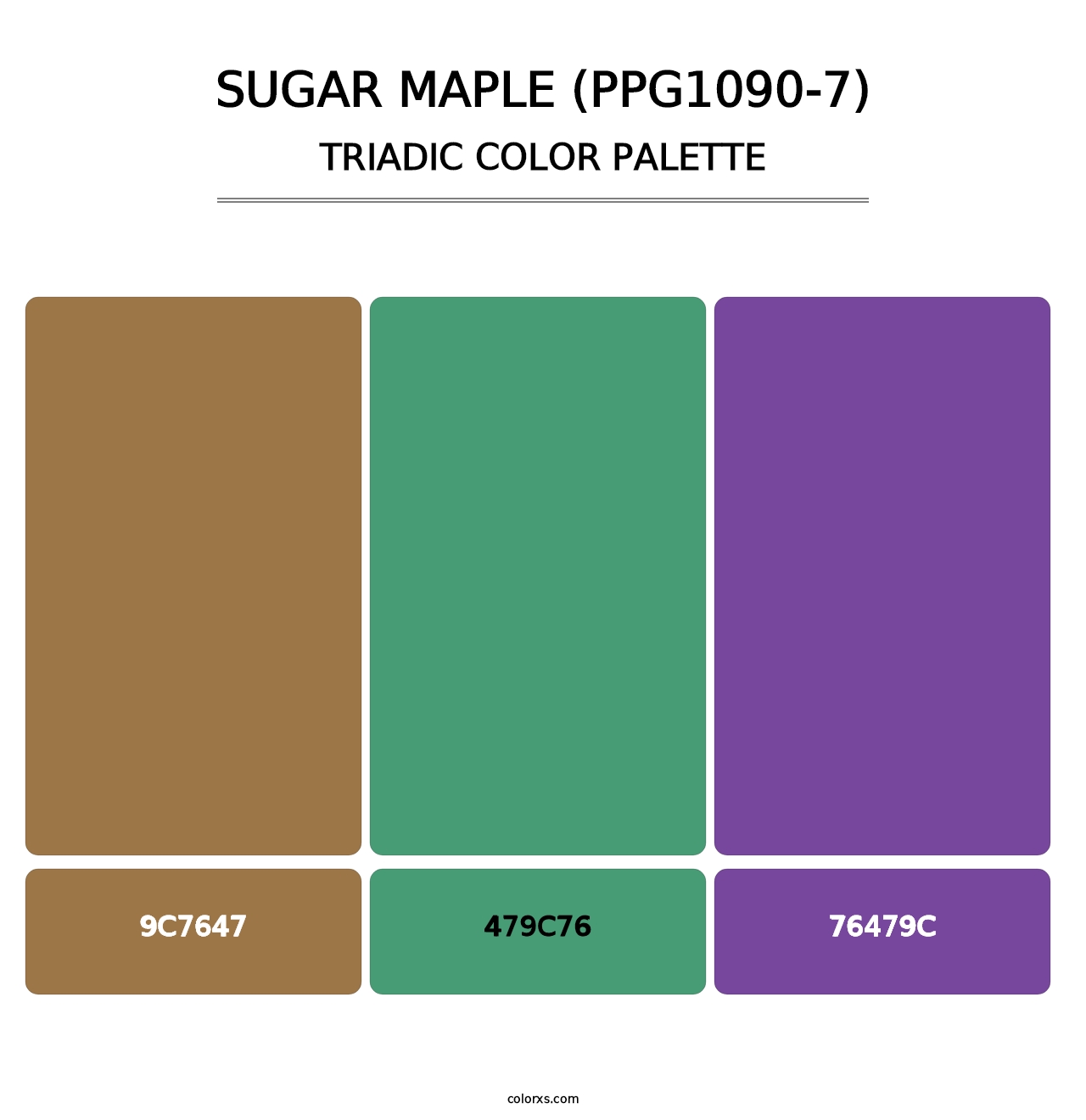 Sugar Maple (PPG1090-7) - Triadic Color Palette