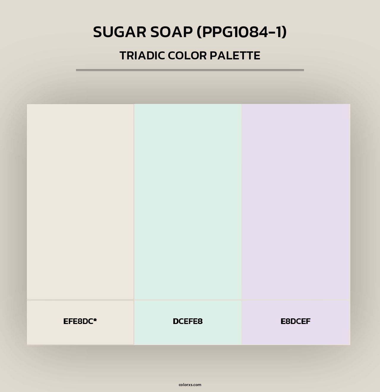 Sugar Soap (PPG1084-1) - Triadic Color Palette