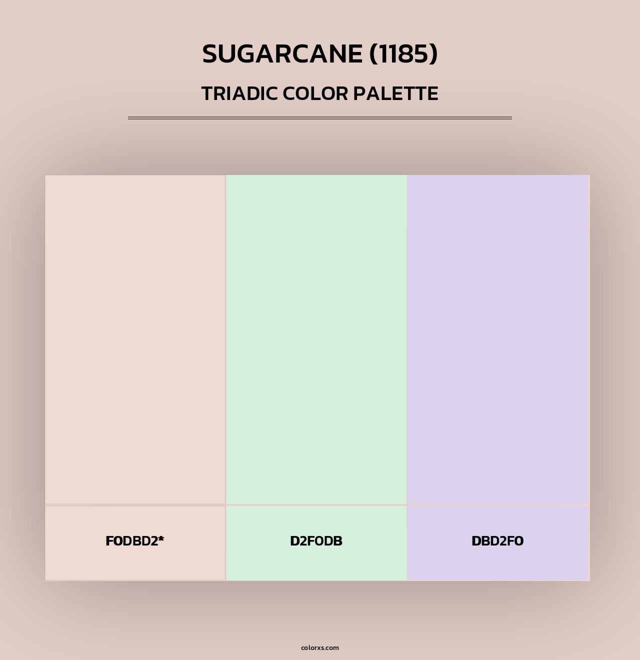 Sugarcane (1185) - Triadic Color Palette