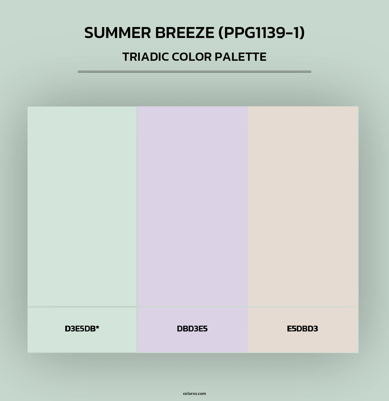 Summer Breeze (PPG1139-1) - Triadic Color Palette