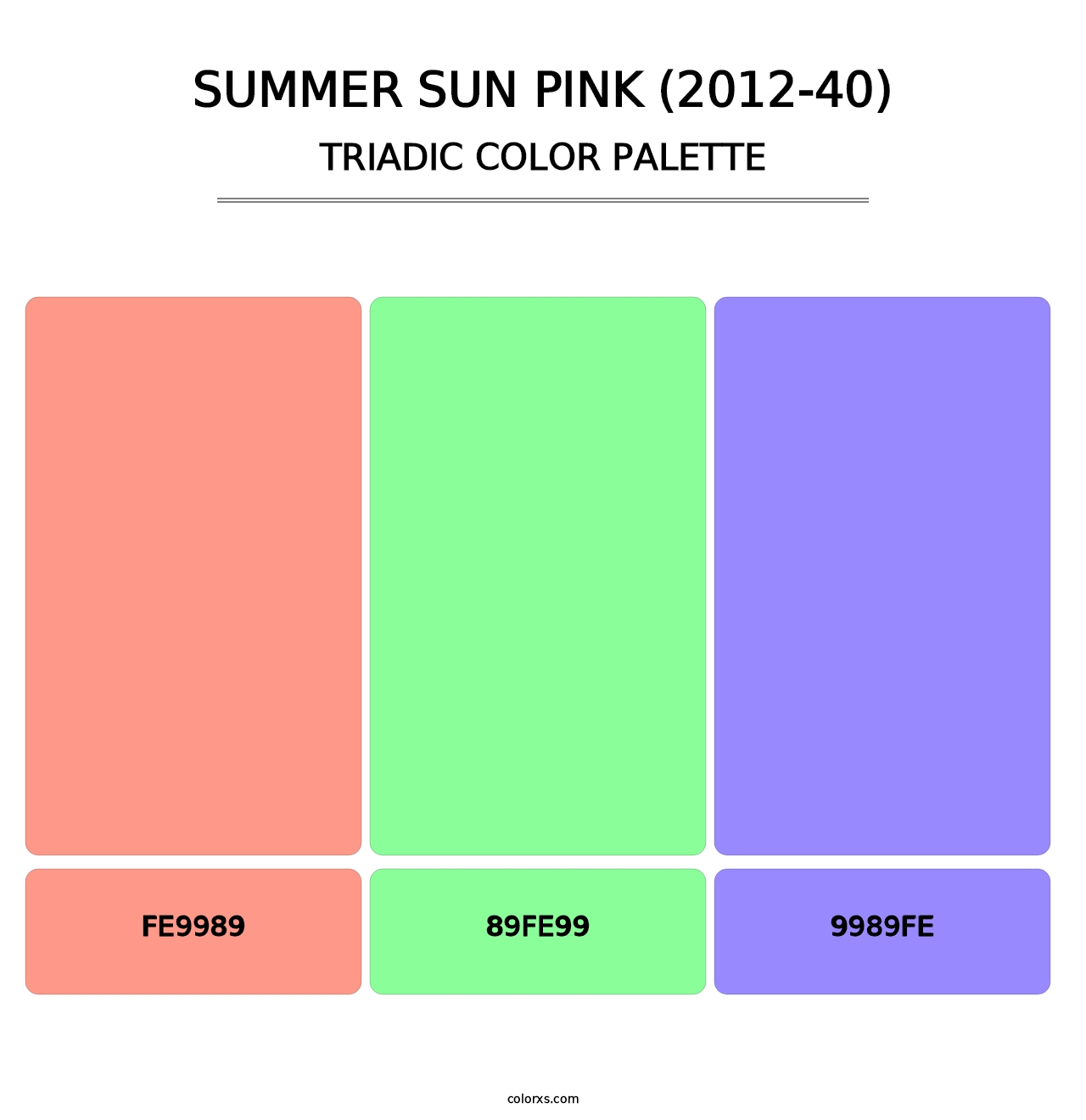 Summer Sun Pink (2012-40) - Triadic Color Palette