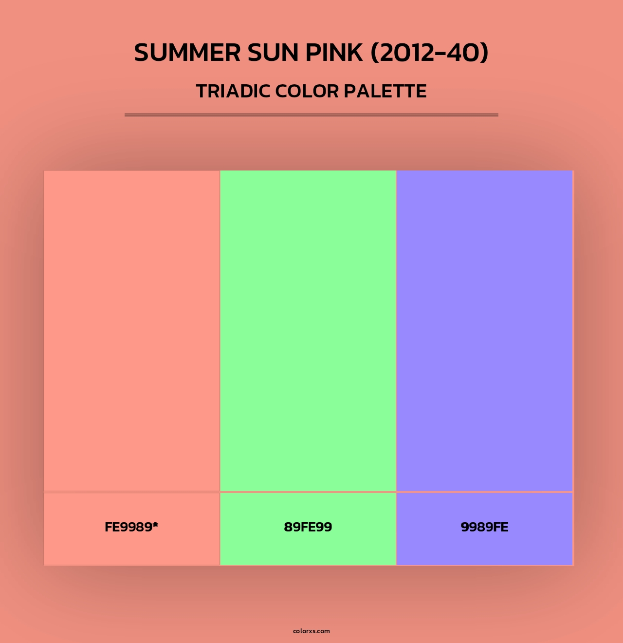 Summer Sun Pink (2012-40) - Triadic Color Palette