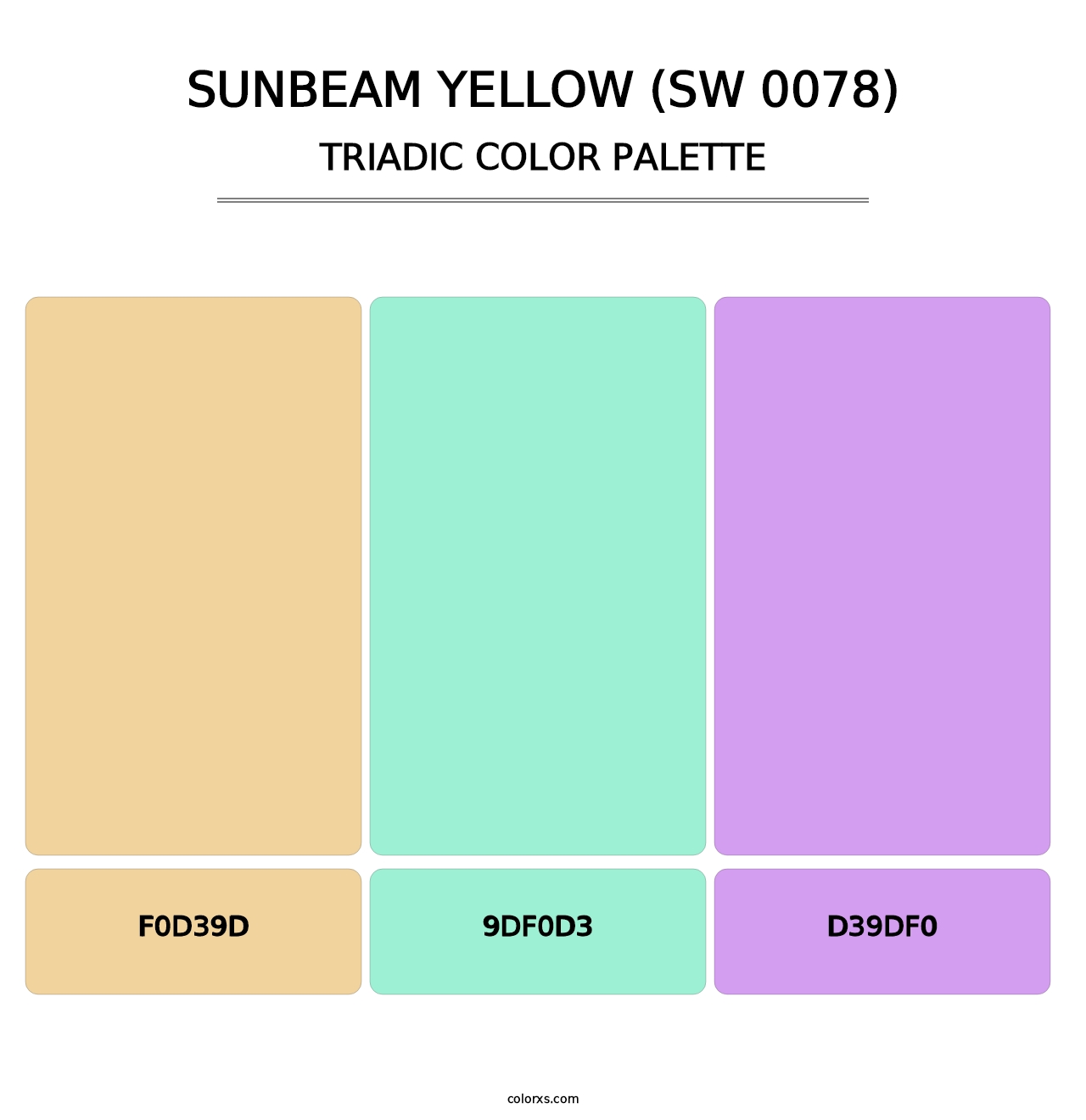 Sunbeam Yellow (SW 0078) - Triadic Color Palette