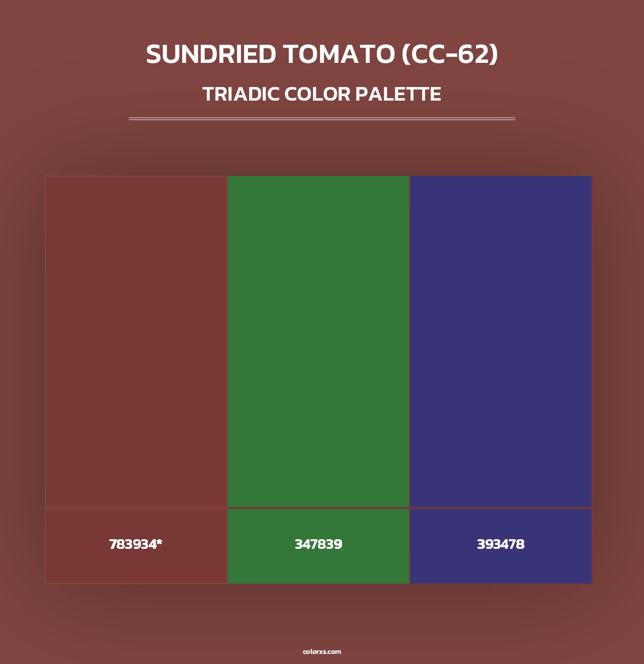 Sundried Tomato (CC-62) - Triadic Color Palette