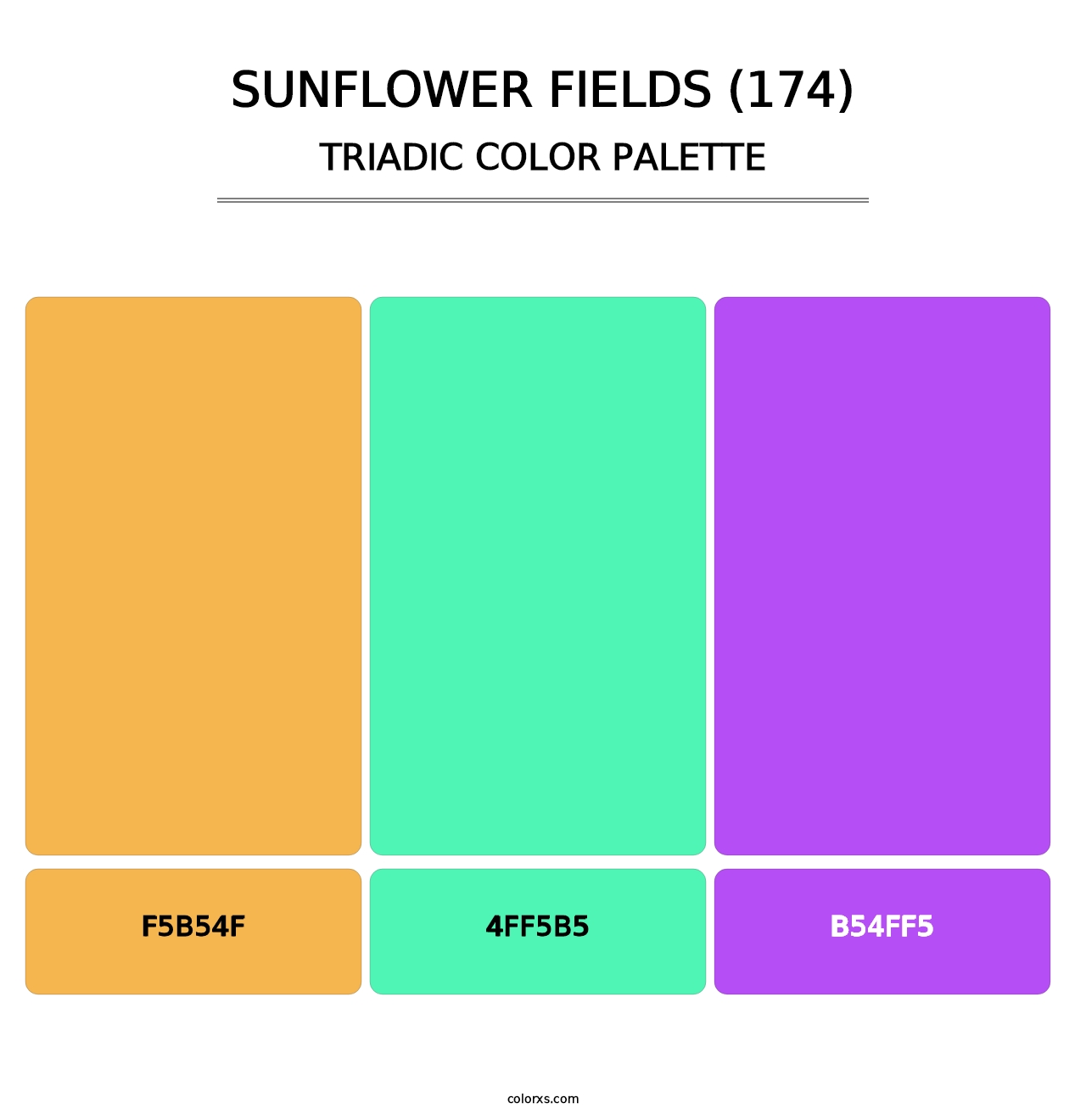 Sunflower Fields (174) - Triadic Color Palette