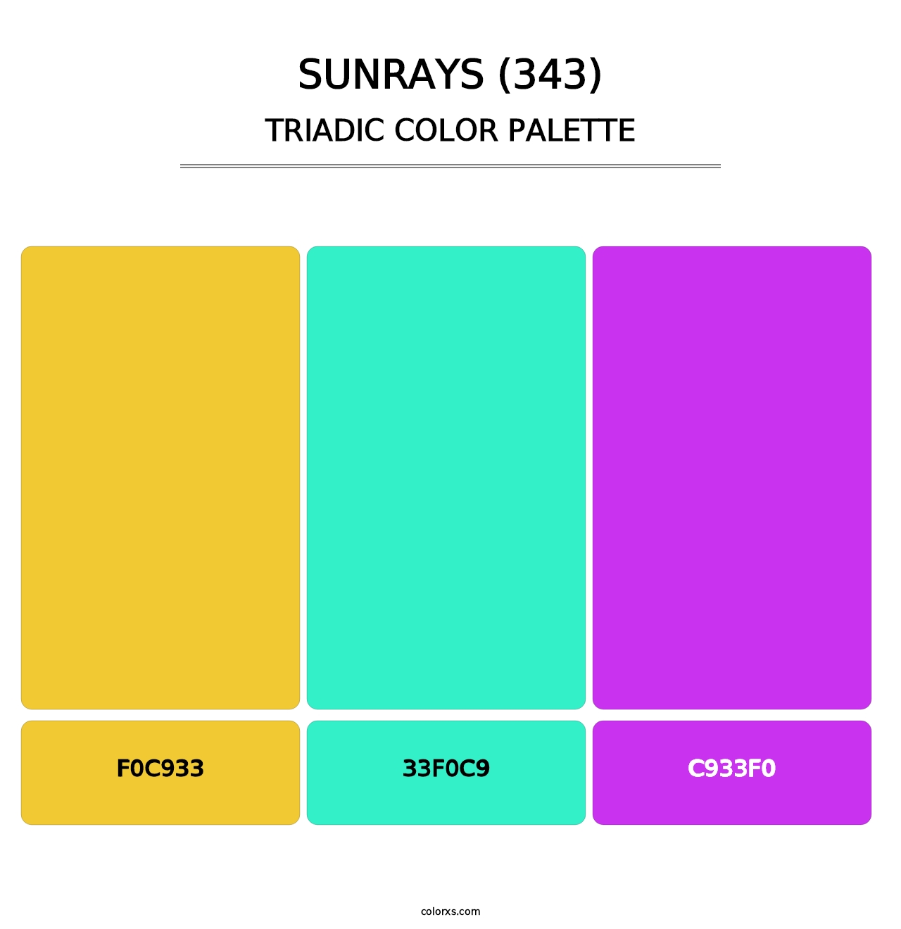 Sunrays (343) - Triadic Color Palette