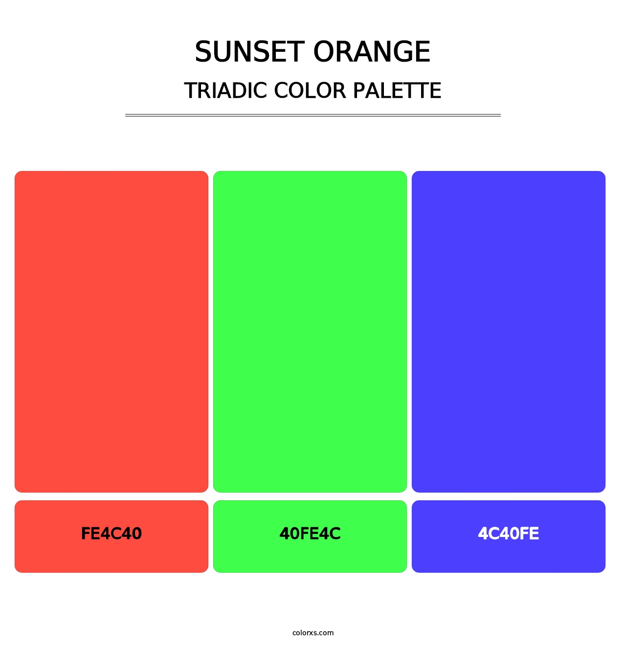 Sunset Orange - Triadic Color Palette