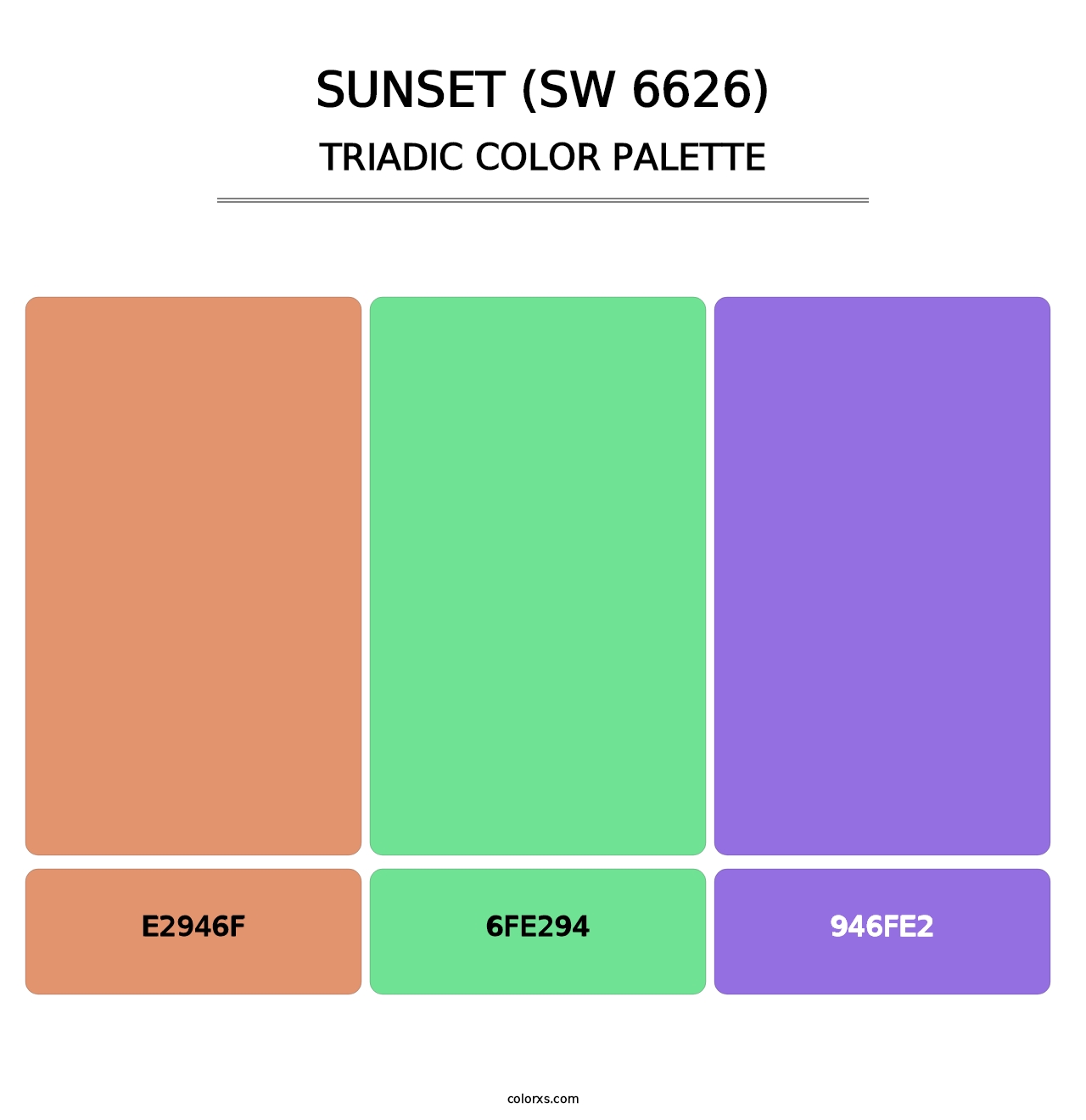 Sunset (SW 6626) - Triadic Color Palette