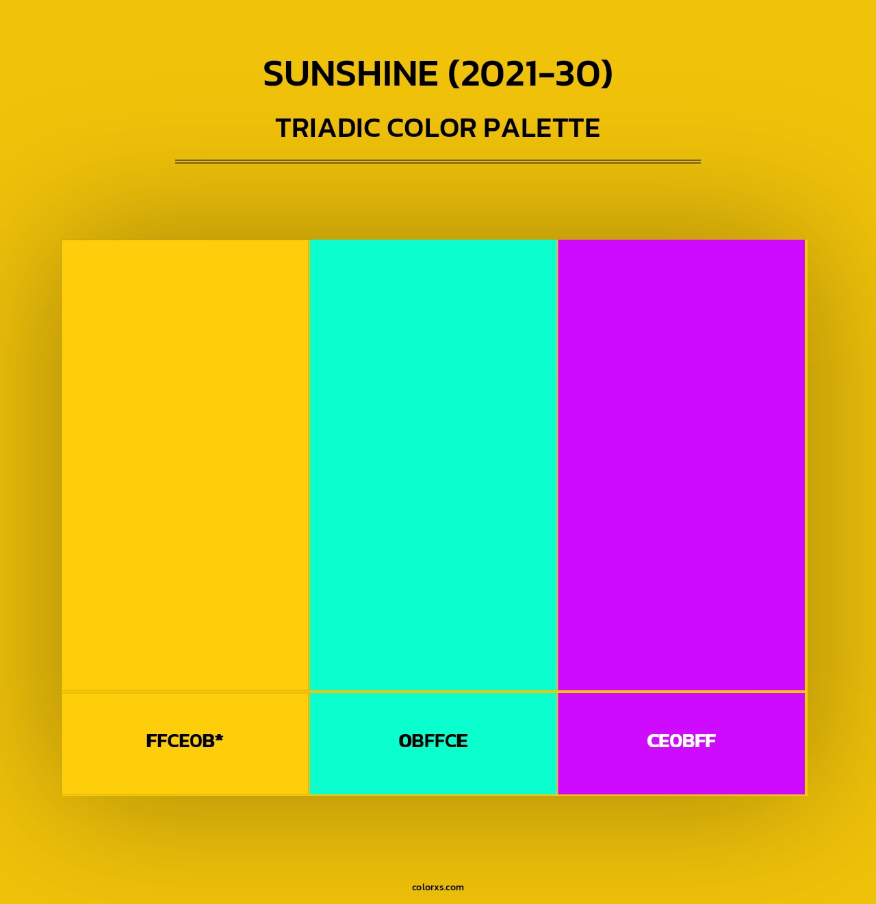 Sunshine (2021-30) - Triadic Color Palette
