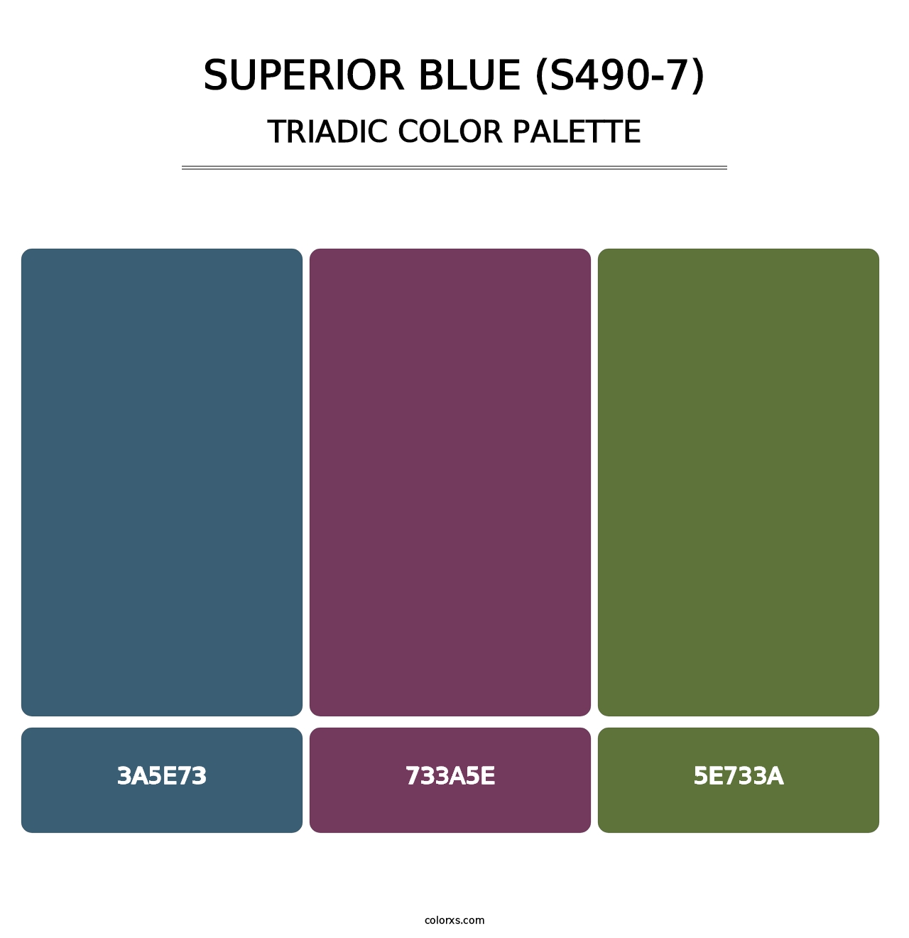 Superior Blue (S490-7) - Triadic Color Palette