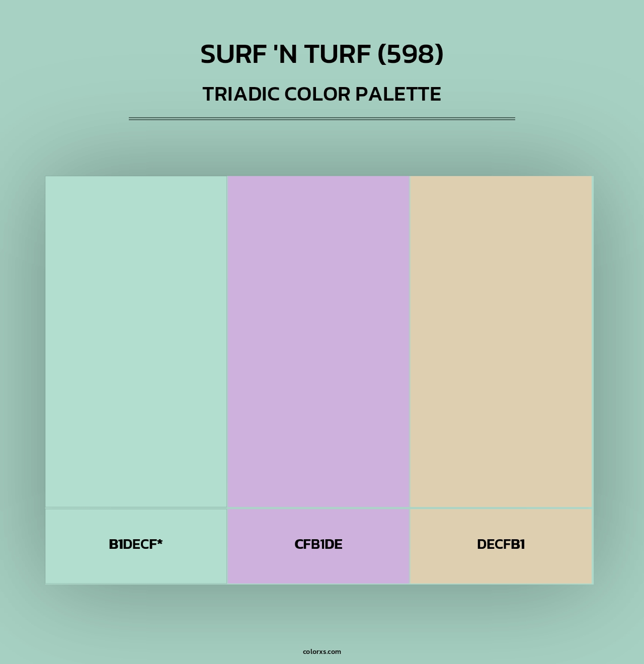 Surf 'n Turf (598) - Triadic Color Palette