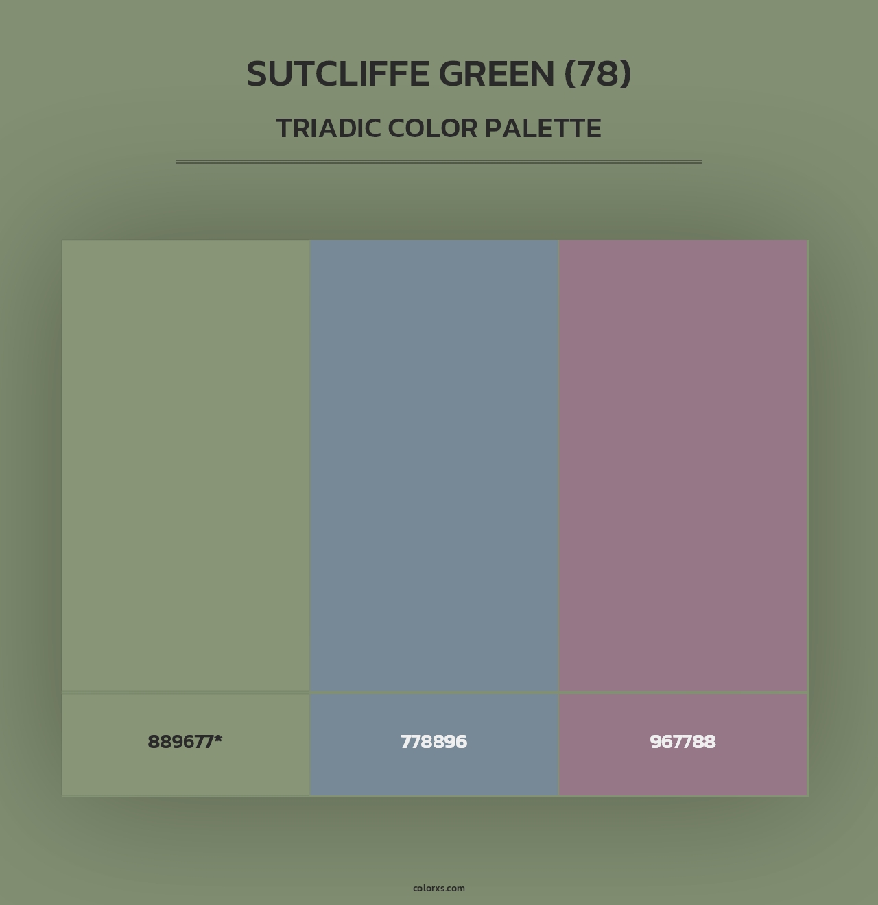 Sutcliffe Green (78) - Triadic Color Palette