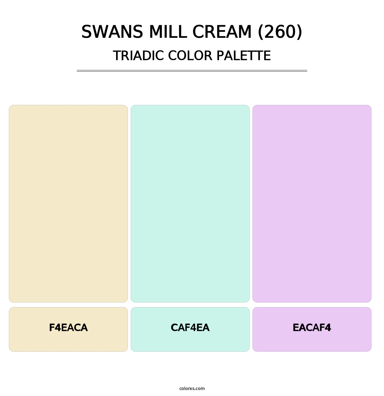Swans Mill Cream (260) - Triadic Color Palette