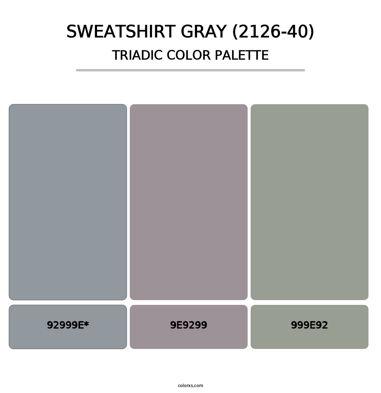 Sweatshirt Gray (2126-40) - Triadic Color Palette