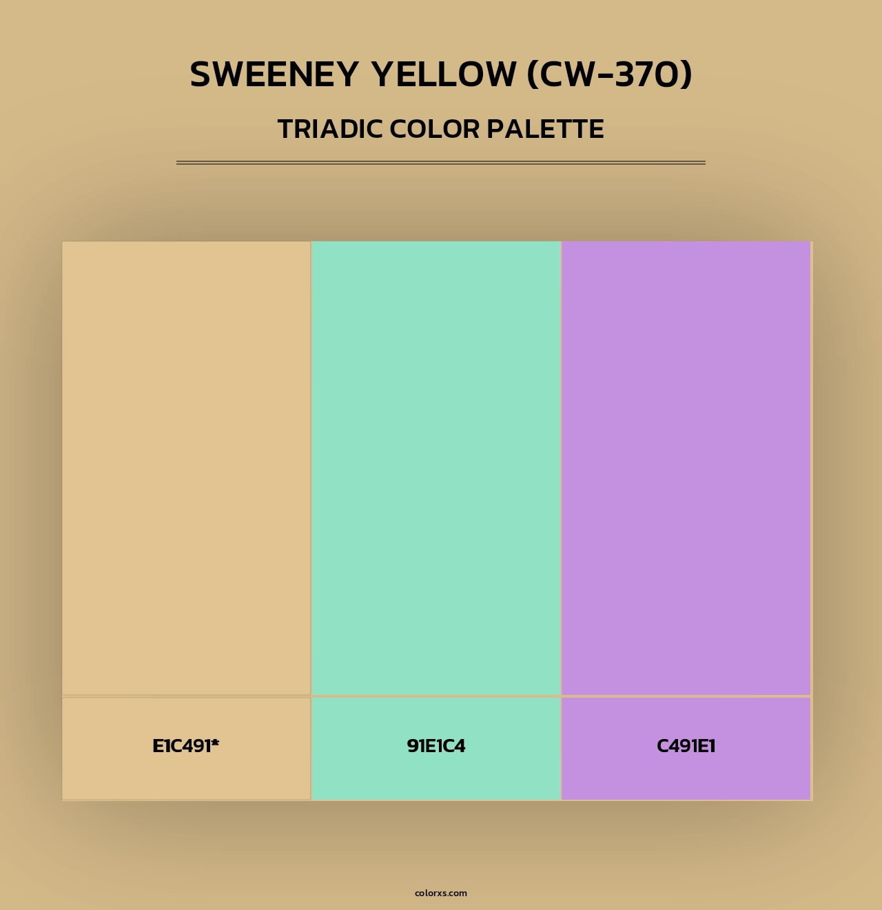 Sweeney Yellow (CW-370) - Triadic Color Palette