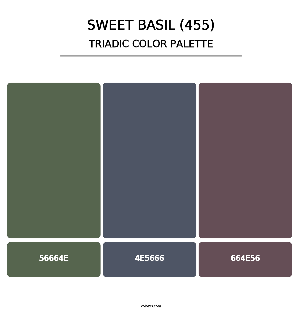 Sweet Basil (455) - Triadic Color Palette