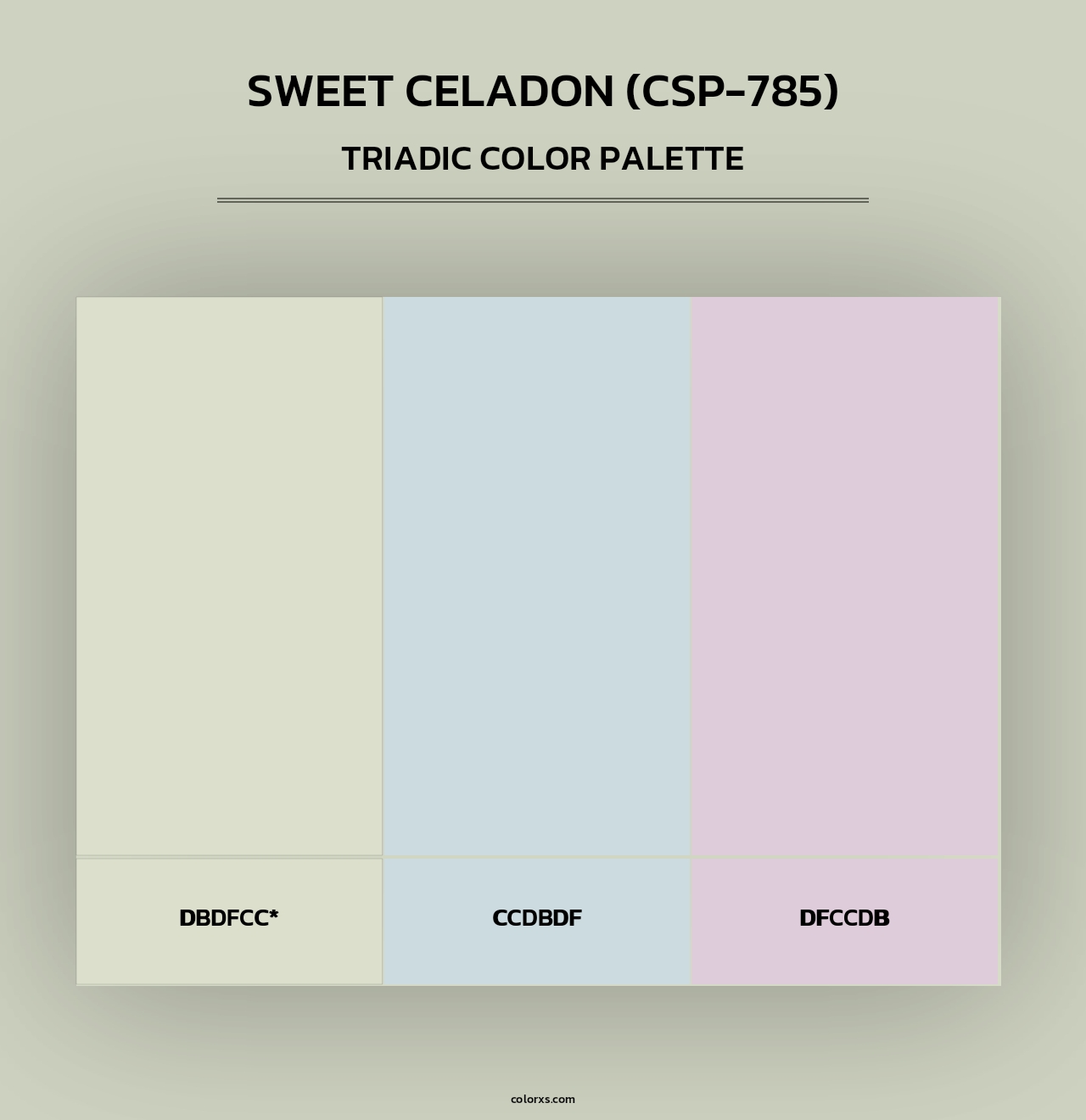 Sweet Celadon (CSP-785) - Triadic Color Palette