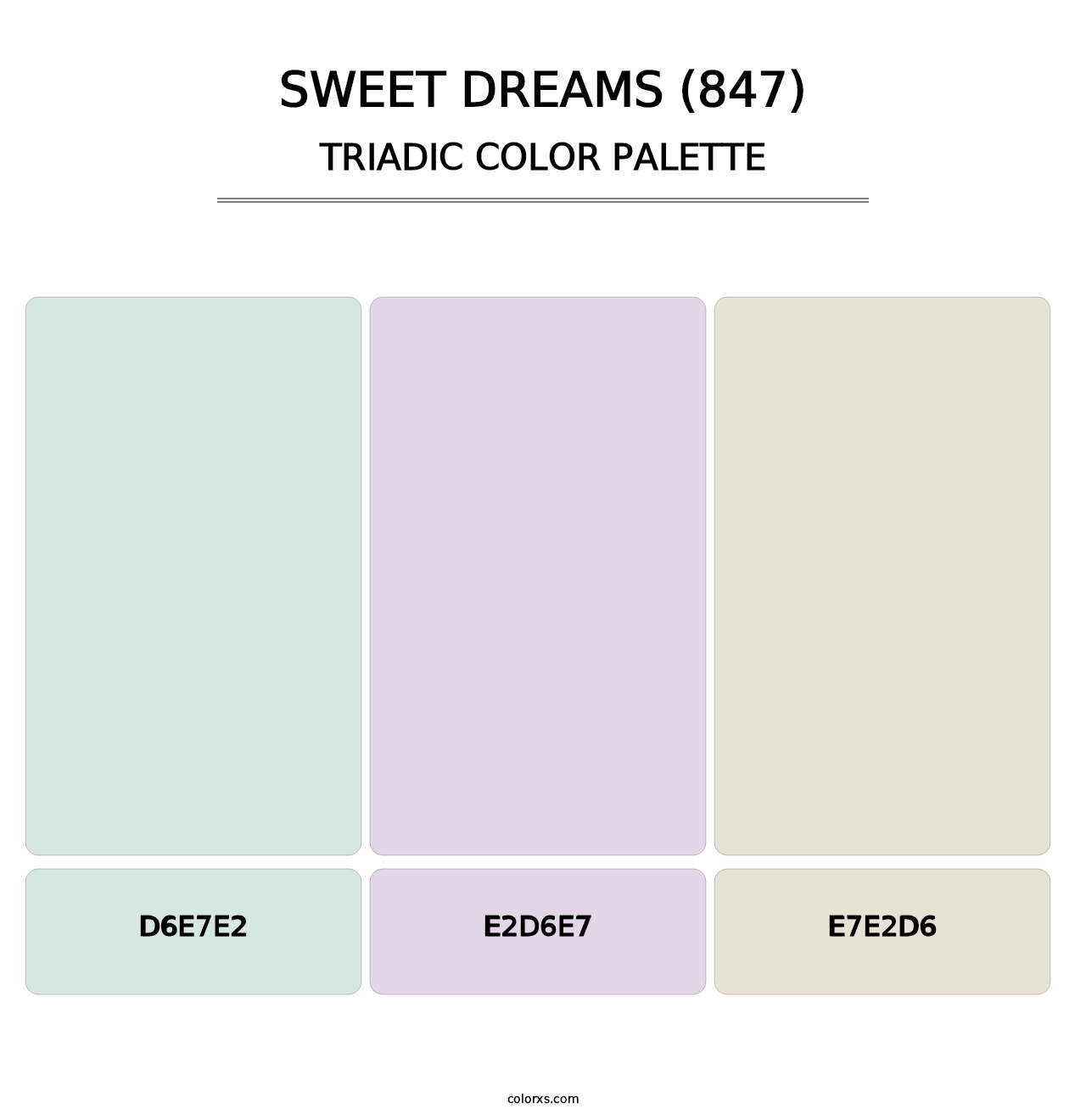 Sweet Dreams (847) - Triadic Color Palette