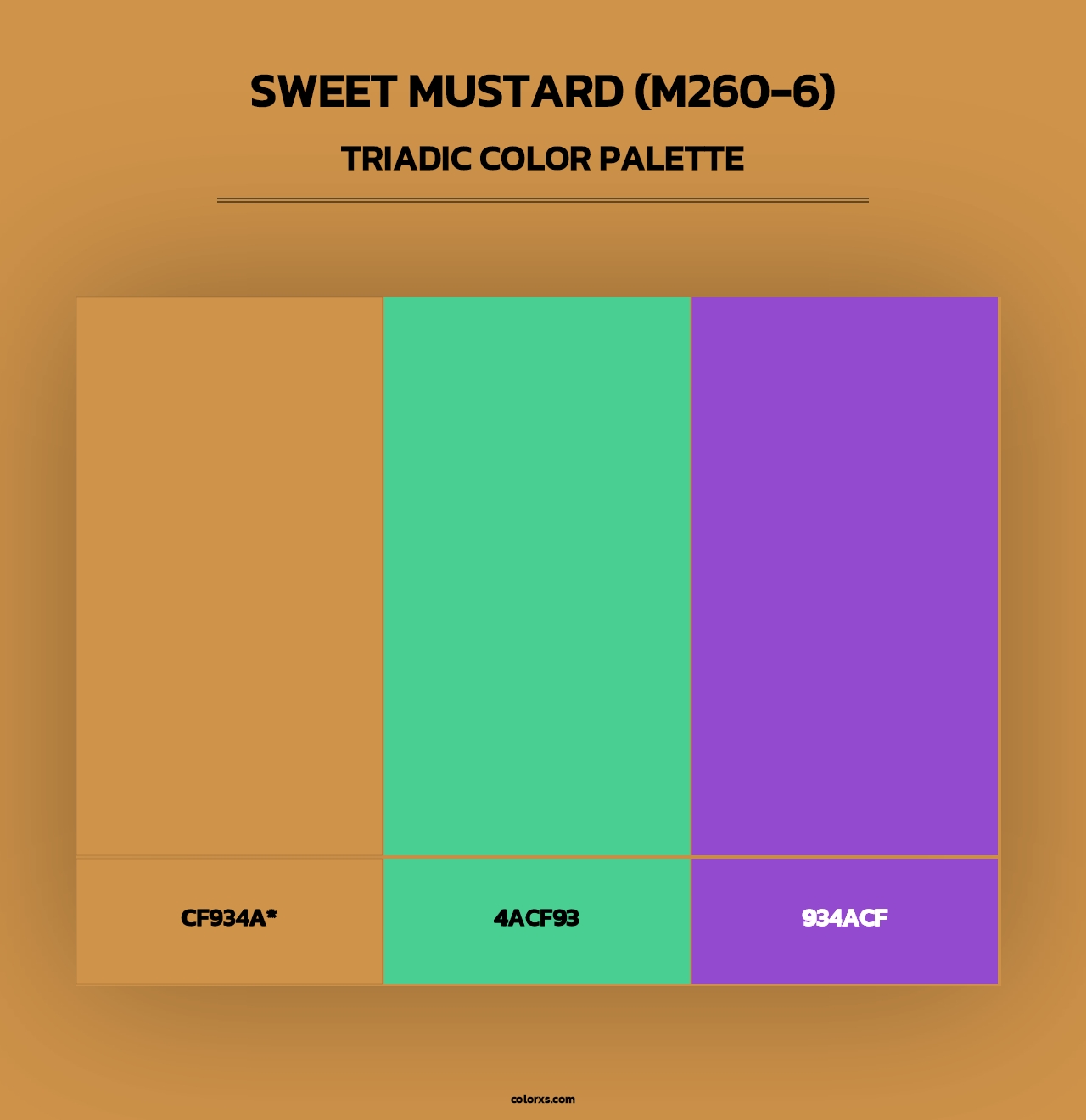 Sweet Mustard (M260-6) - Triadic Color Palette