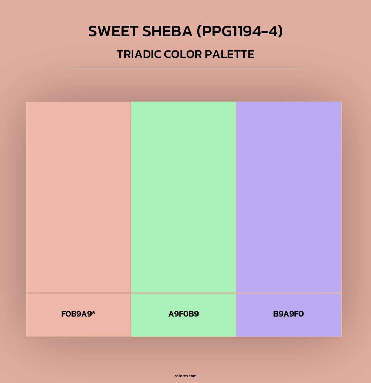 Sweet Sheba (PPG1194-4) - Triadic Color Palette