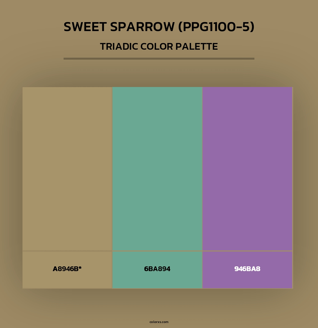 Sweet Sparrow (PPG1100-5) - Triadic Color Palette