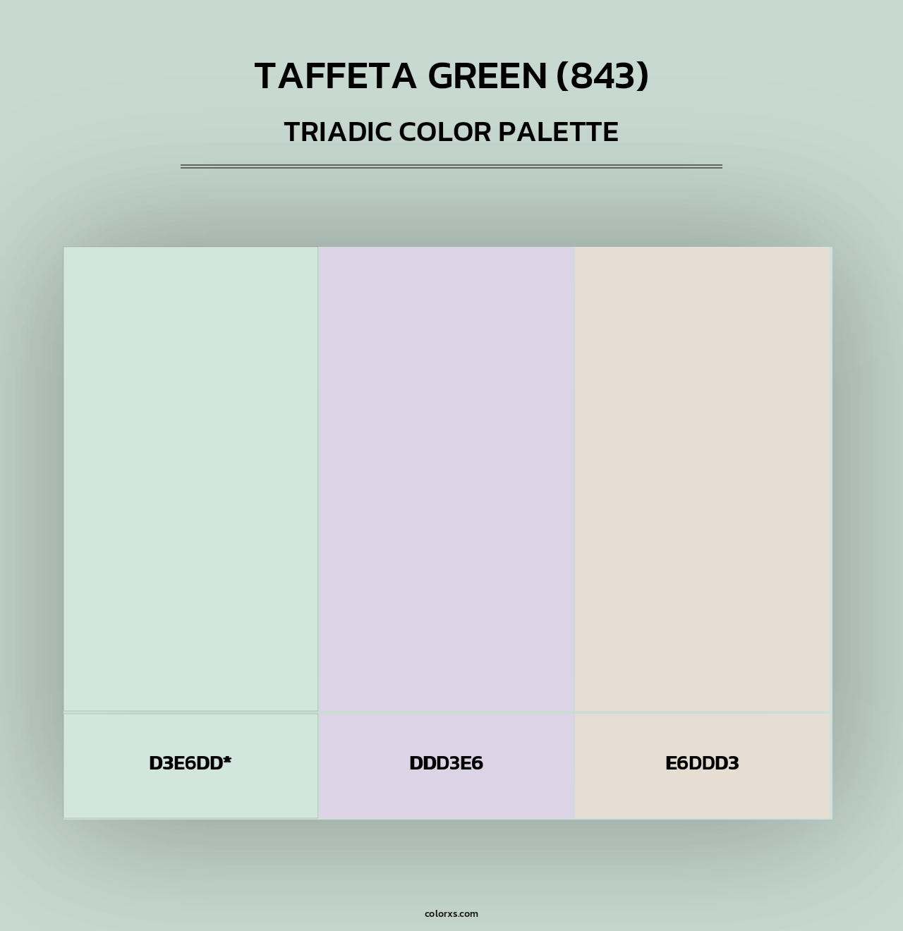 Taffeta Green (843) - Triadic Color Palette